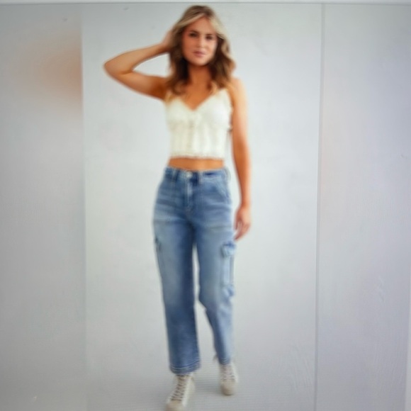 VERVET high rise Dixie utility/cargo jeans plus size Womens 20W light wash 90’s - Picture 2 of 16